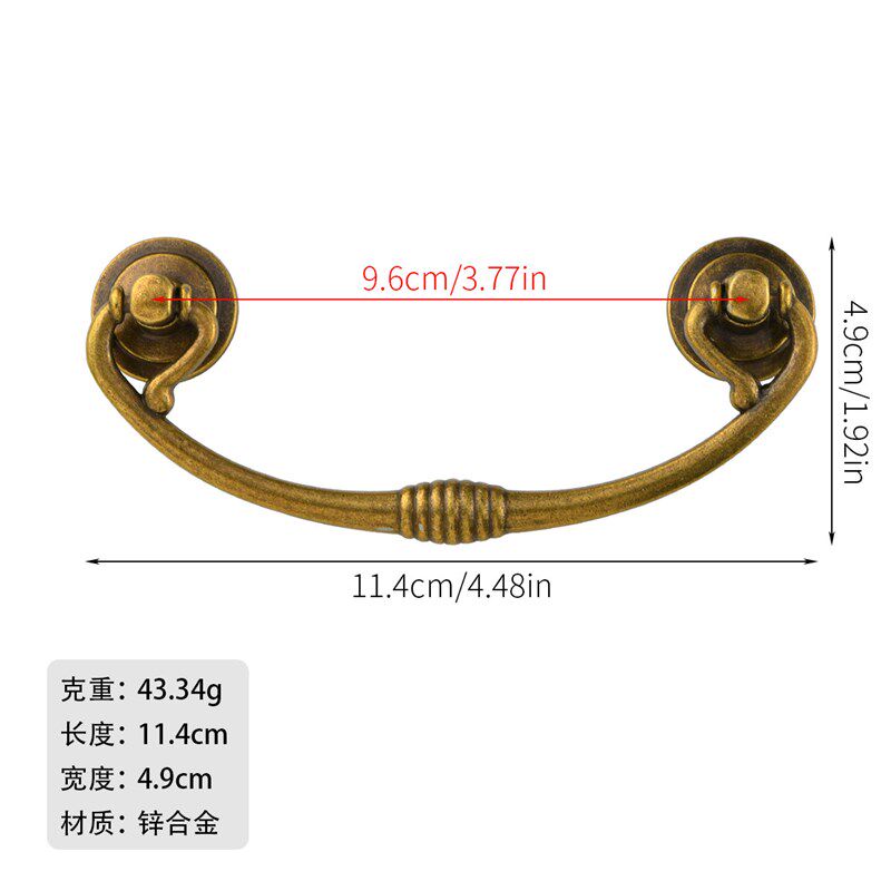速发-5铜中式仿古青双新色锌合金仿古古孔成套拉手孔距6mm