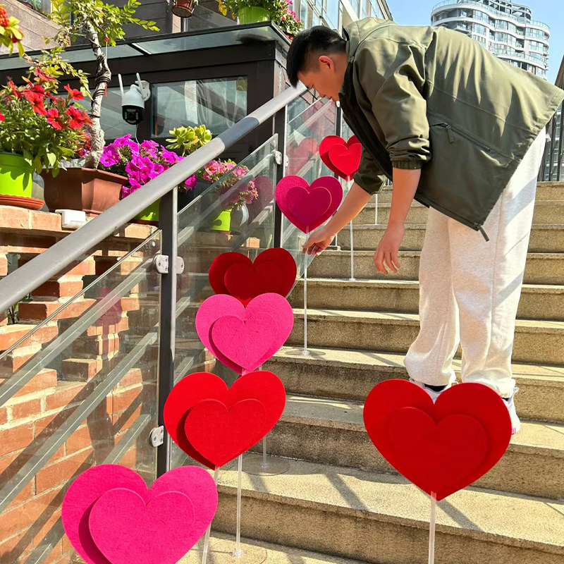 速发路引结婚楼梯扶手装装婚房布置套饰男方婚礼拉花婚庆台阶方婚