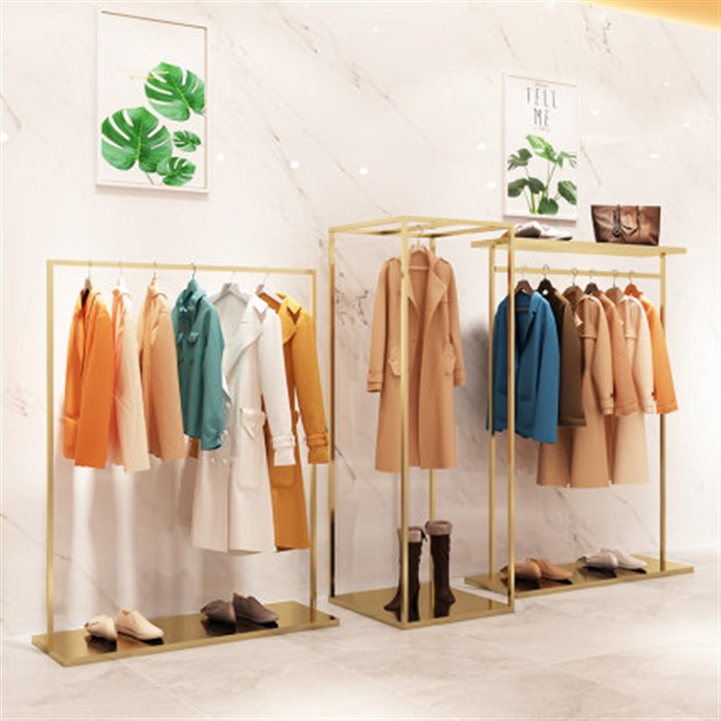 速发服架店衣架展示架落地装金色陈列货架童装装衣服式子轻奢挂衣
