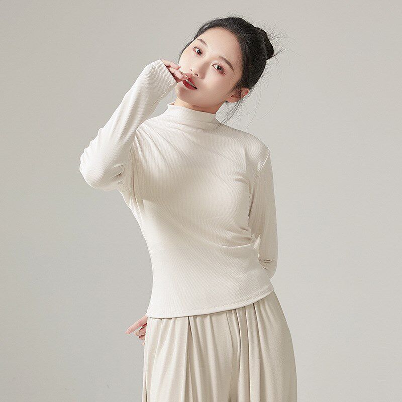 速发舞练功服高领长师舞蹈服古典舞形体教袖课上训练服