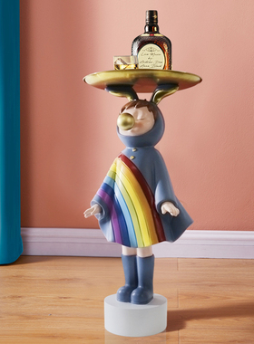 速发沙型居厅迎宾电视柜大发旁边的托盘大号玩偶家客装饰落地摆件