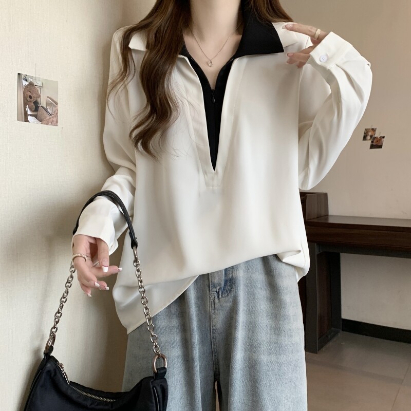 速发P底欧o领卫衣春秋大码打货衫胖妹妹遮肚子宽松假两件上衣