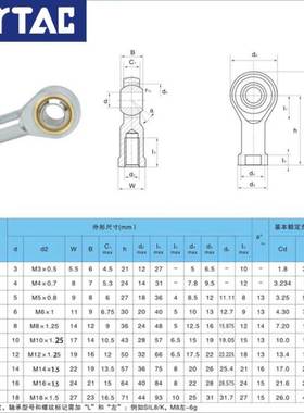 现货原装AirTAC亚德客F-M14X150U M14*1.5内螺纹鱼眼接头关节轴承