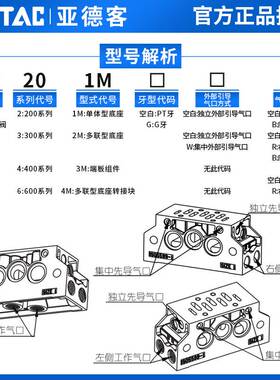 原装亚德客ISO标准esv电磁阀底座ESV201M/301M/401M/601M阀座