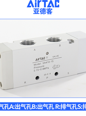 亚德客5A110-M5/06 5A210-06/08 5A310-08/10 5A410-15-NC气控阀