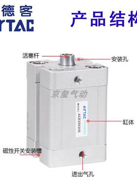 亚德客紧凑型气缸ACE12/16/20/25/32*5X10X30X50X80X100外牙B/-SB