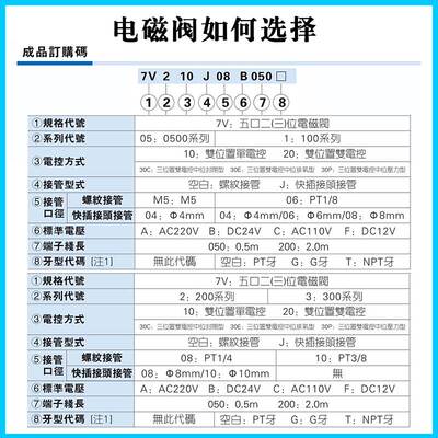 原装亚德客电磁阀7V110-06 B050 7V210-08 B200 7V11006 7V210008