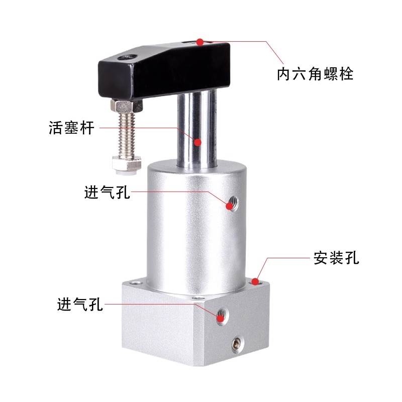 亚德客型ACK/SRC旋转夹紧气缸90°180°转角下压32/40/50/63*90RL