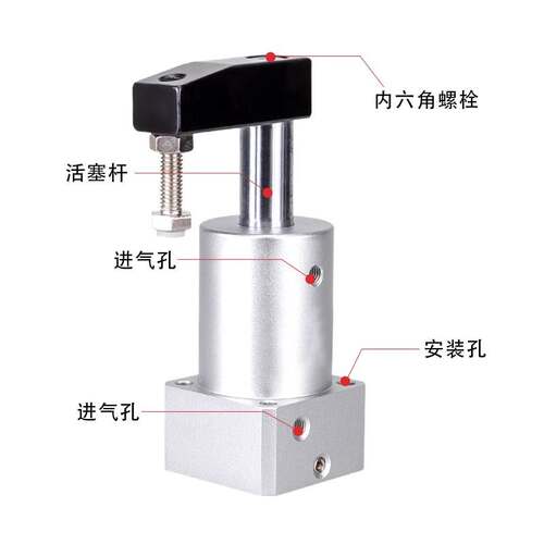 亚德客型ACK/SRC旋转夹紧气缸90°180°转角下压32/40/50/63*90RL