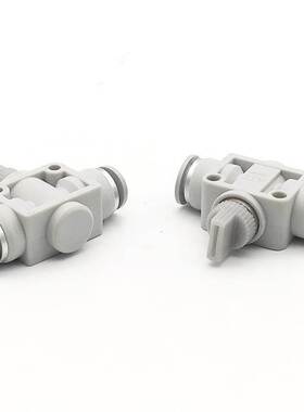 亚德客手阀AHVFF08/06/10/12气动开关阀气动快速接头直通阀管道阀