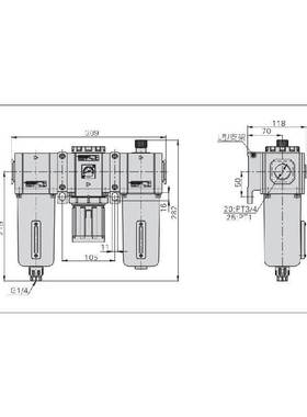 原装亚德客过滤器 三联件 GC600-20 GC60020F1 GC60020C1AirTAC