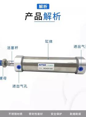 亚德客迷你气缸MG/MGD/MGC20/25/32/40/50/63X25X50X75X100S-FALB