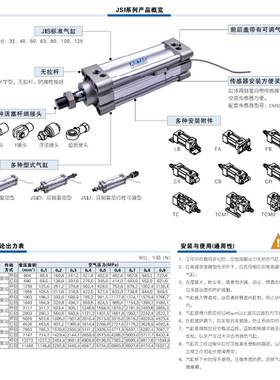 亚德客JSI/JSID/JSIJ气缸32/40/50/60/80/100/125X25SX125SX150S.