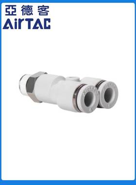AirTac亚德客Y型螺纹三通快插接头PYB4-6-8-10-12/M5-01-02-03-04