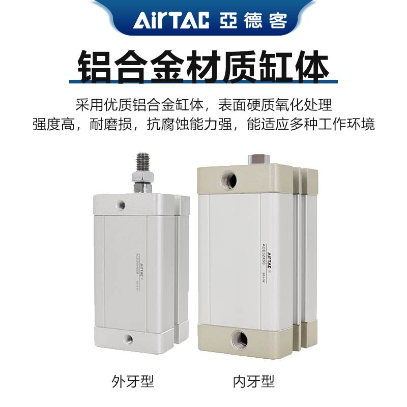 亚德客ACE薄型气缸ACE80X5X10X15X20X25X30X35X40X45X50X60-300-S