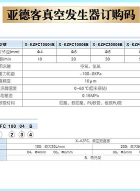 原装亚德客真空过滤器X-KZFC10006B X-KZFC20008B KZFC20006B ATC