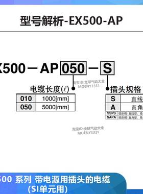 EX500-AP010/AP015/AP020/AP030/AP050-S-SSPS EX500插头电缆线用