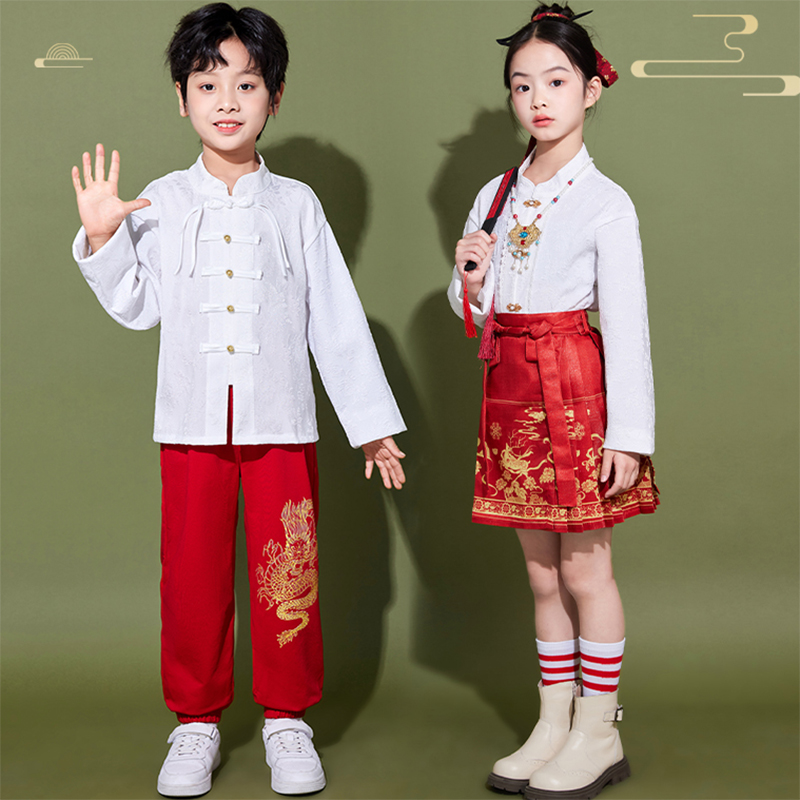六一儿童大合唱演出服男女童诗歌朗诵表演幼儿园马面裙毕业照班服
