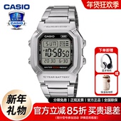 新年礼物卡西欧复古小方块男表商务休闲简约学生手表W 800HD