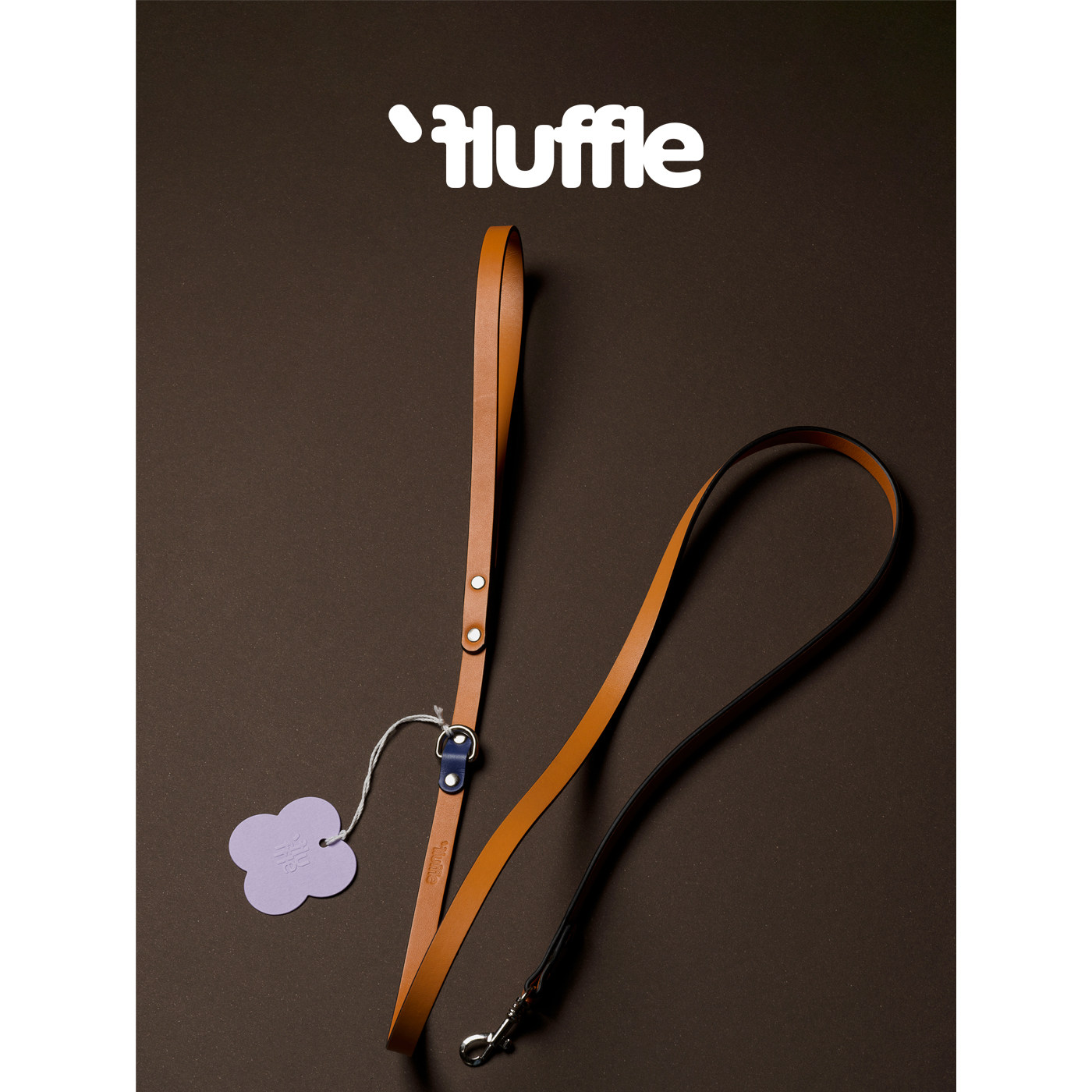 Fluffle柔软真皮西班牙风情桔黄宠物狗狗牵引绳