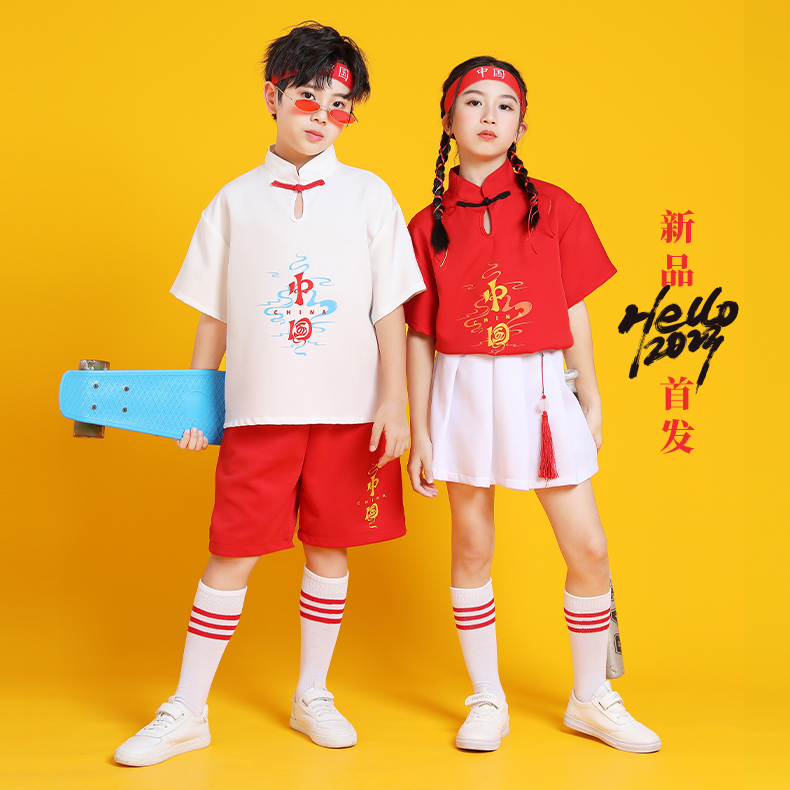 男女中国风啦啦操2023新款表演服