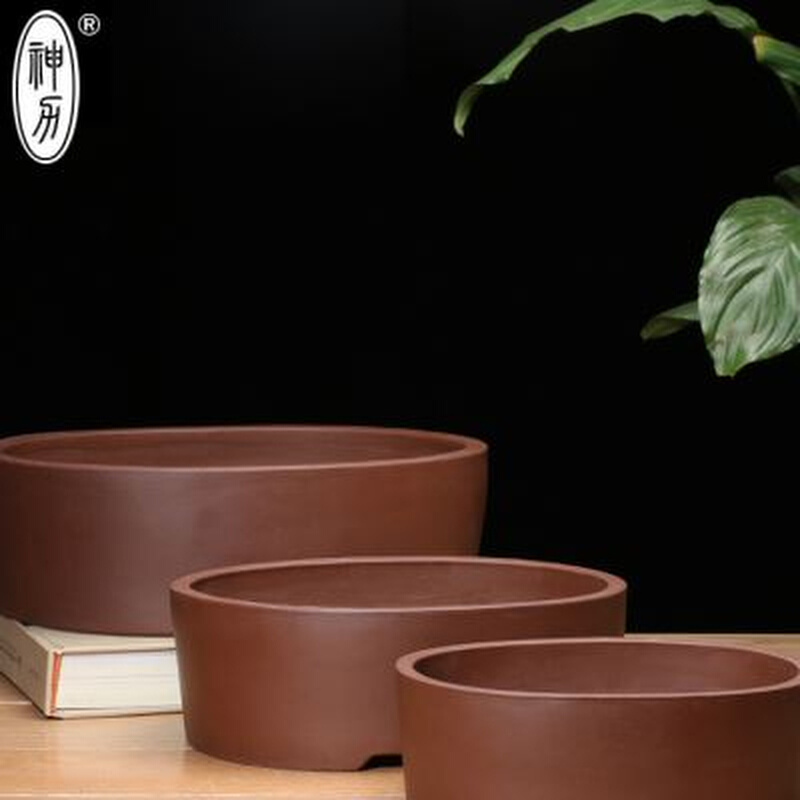 紫砂花盆 盆景盆 长方形  腰元花盆室内假山盆景盆菖蒲盆景花盆