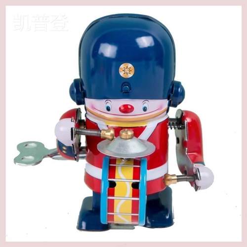 新款2023士兵发条小小卫兵踏步走敲鼓儿童小玩具会打鼓敲发条玩具