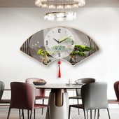 精梭万年历迎客松客厅装 餐厅家用现代大气挂画电视时钟 饰挂钟新款