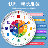 早教大字多彩儿童房挂钟客厅静音钟表星星月亮教室学习家用石英钟