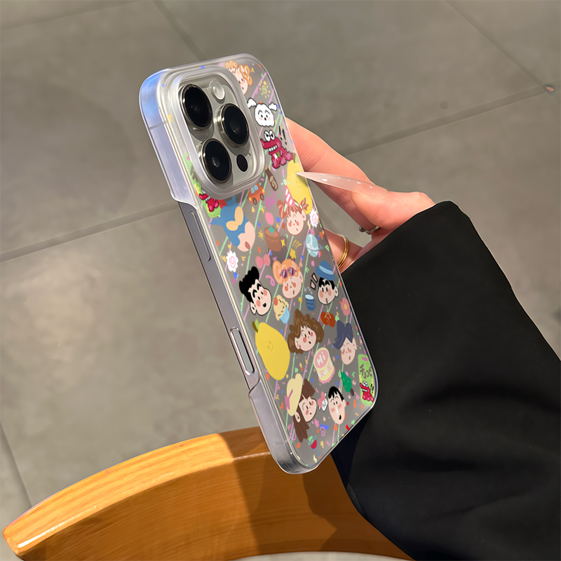 可爱小新一家适用苹果15promax手机壳16pro华为mate70新款pura70磨砂PC硬OPPOReno12/vivos20x200超火小米15