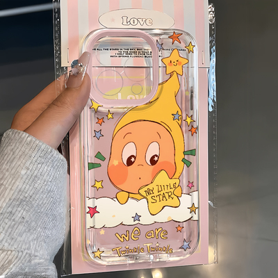 可爱云朵星星人适用苹果17promax手机壳iPhone16pro太空壳华为Mate70Pro荣耀300vivox200小米15硅胶OPPO防摔