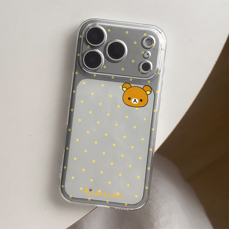 黄波点轻松熊适用苹果17promax手机壳iPhone16pro太空壳华为Mate70防摔OPPOReno13vivox200小米15硅胶荣耀300