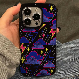闪电雷鸣适用苹果15promax手机壳16pro华为mate60新款pura70果冻壳OPPOReno12/vivos19x100女iQOOz9小米14软