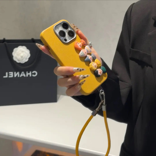 小众皮纹金属框姜黄色适用苹果16promax手机壳iPhone15韩风新款14网红16女13个性15Pro防摔14pro保护套12男11