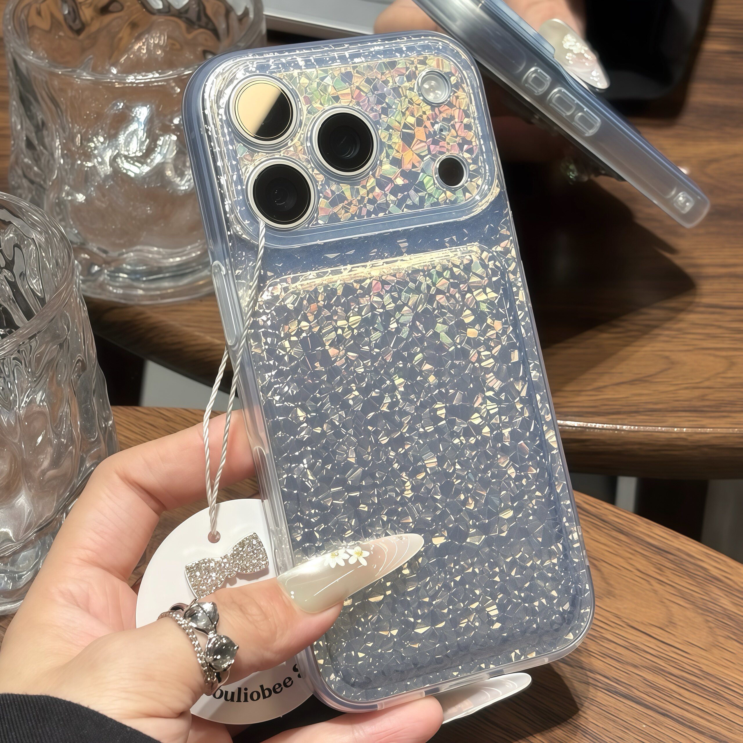 精孔钻石纹适用苹果18promax新款手机壳iphone18pro简约17Pro小众高级感15plus超好看14镜头全包13防摔手机套
