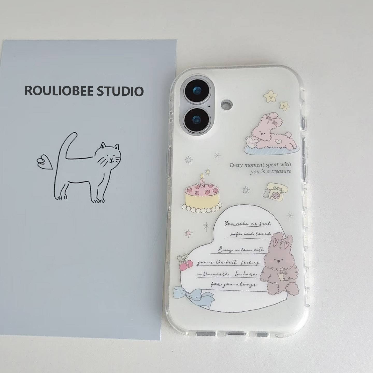 手绘英文兔子适用苹果17promax手机壳iphone16新款奶油IMD壳华为mate70/OPPOReno13vivox200小米15防摔17air,3C数码配件,手机保护套/壳,淘宝优惠券,粉丝福利购,淘宝优惠卷