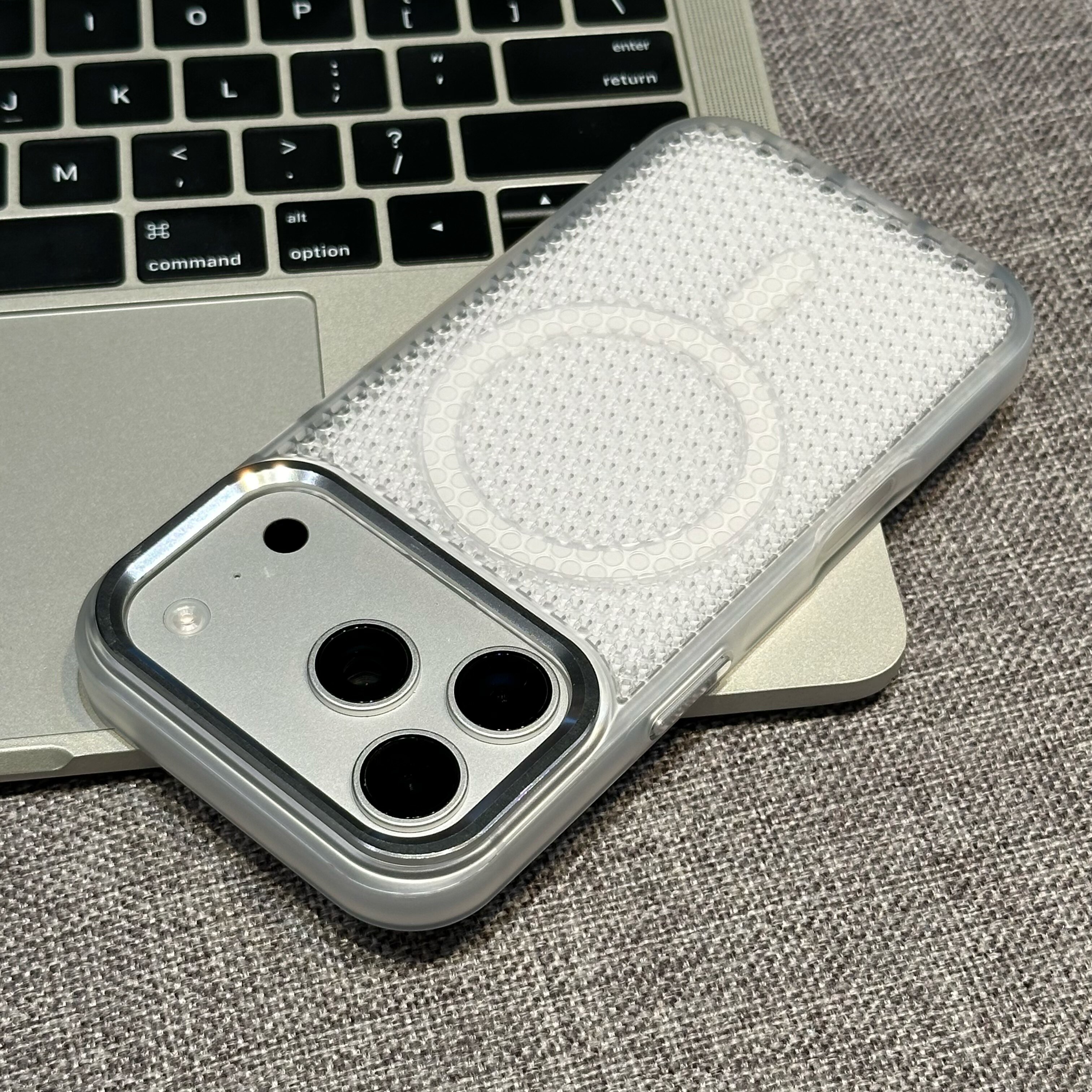 透色网壳二合一17pro适用苹果16promax手机壳iphone16pro镂空散热防摔14超薄透气13保护套12透明男女款硬壳15