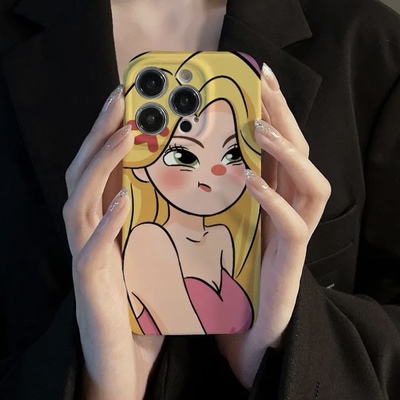 创意生气公主适用苹果15promax手机壳16pro华为mate60新款pura70菲林壳OPPOReno12/vivos19x100超火小米14套