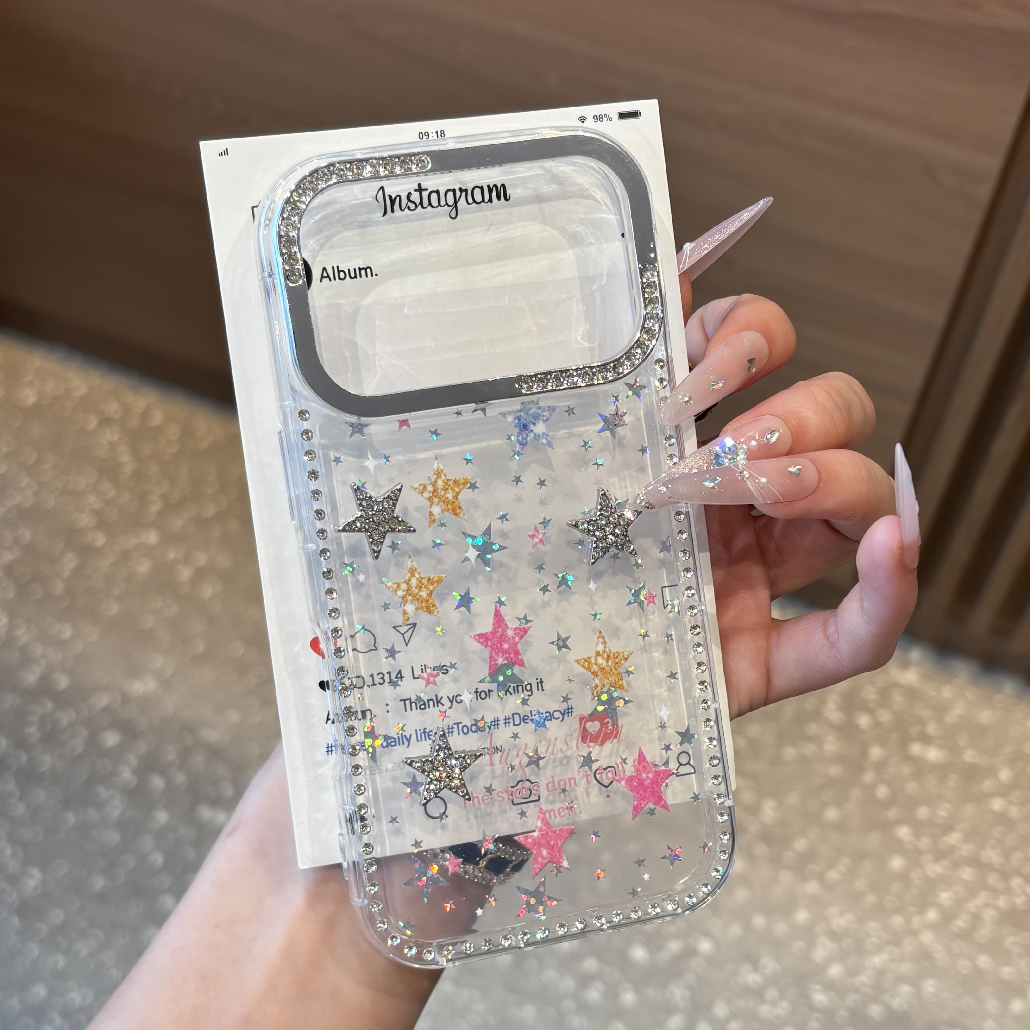 星星镶钻壳适用于苹果18promax星星贴件手机壳iPhone17promax高级感粉色16ins风小众13爆款保护套15全包防摔