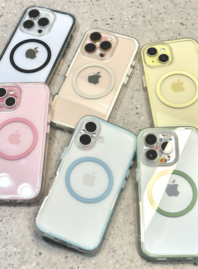 炫彩磁吸适用苹果16promax手机壳iPhone15pro防摔简约13/14plus保护套华为mate70潮流p80全包防滑新款OPPOX8