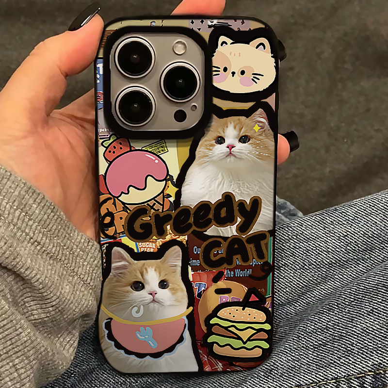 情侣汉堡猫咪适用苹果16promax手机壳iphone13新款果冻黑15pro华为mate70荣耀vivox200小米15OPPO全包防摔软