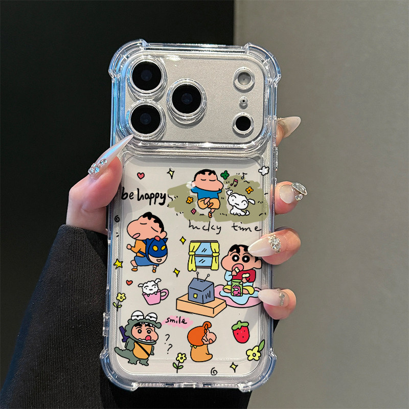 小新野餐日记适用iPhone17promax苹果16pro手机壳华为Mate80新款透明气囊壳vivox300荣耀500防摔小米17Pro软