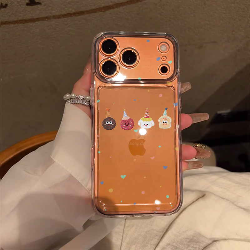 可爱四块小饼适用苹果17promax手机壳iPhone16pro太空壳华为Mate70防摔Reno13vivox200小米15硅胶荣耀300软壳