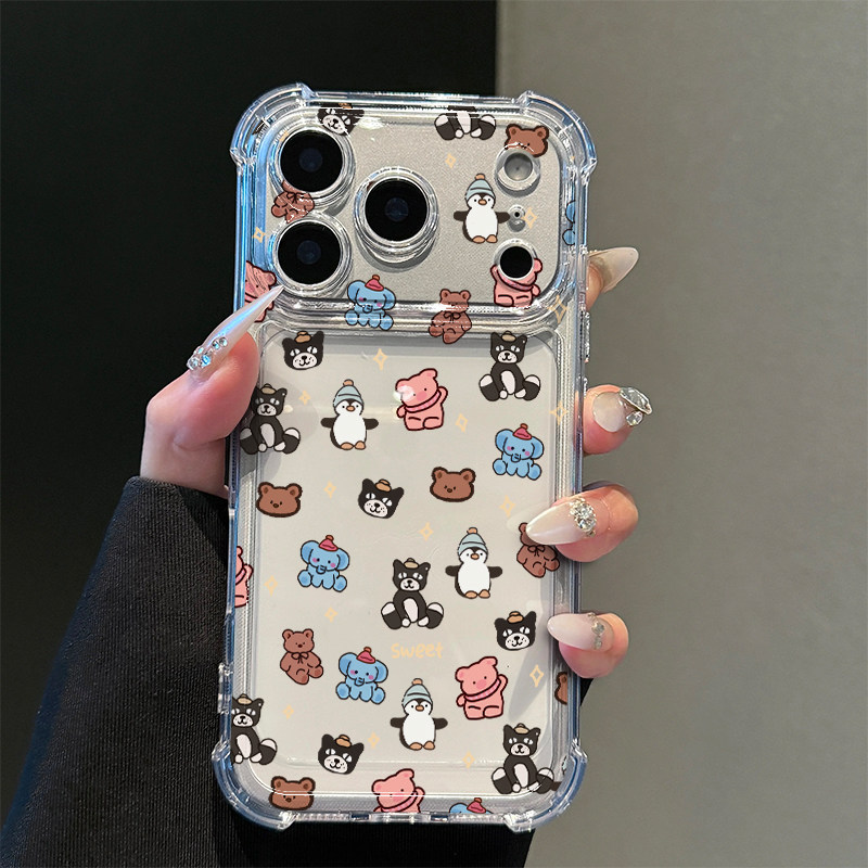 多只小动物适用iPhone17promax苹果16pro手机壳华为Mate70/60新款透明气囊壳vivox300荣耀400防摔小米17Pro软