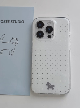 可爱波点小马适用苹果17Promax手机壳16pro新款大孔白色华为Pura80男女款OPPOReno13防摔vivos30x200小米15软