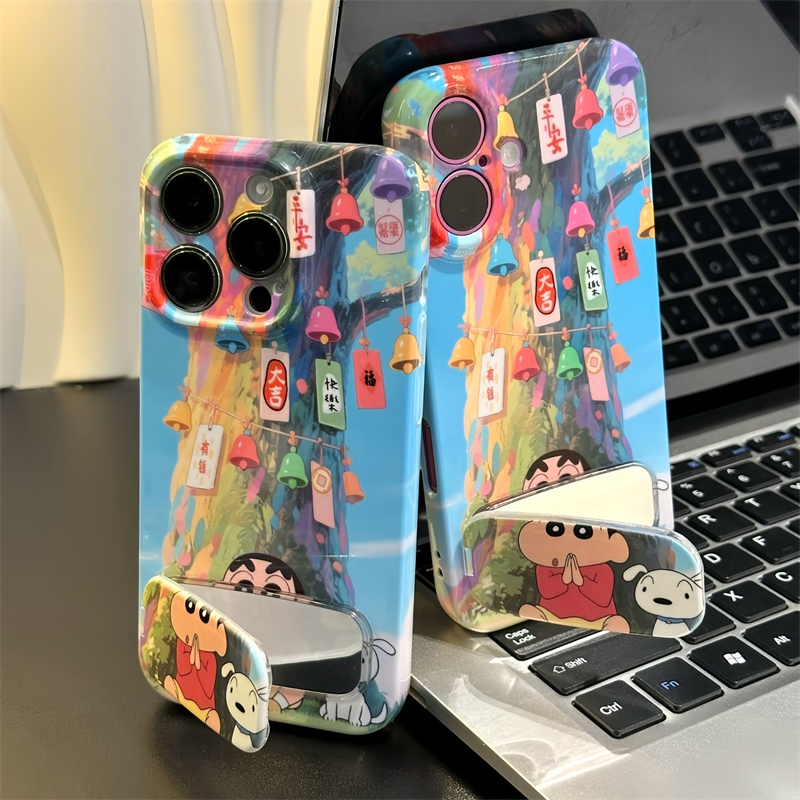 祈福小新适用苹果15promax手机壳16pro华为mate60新款支架pura70菲林壳OPPOReno12/vivos19x100超火小米14套