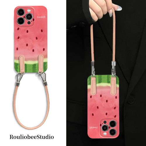 夏日水彩西瓜菲林新款适用苹果16pro手机壳iphone15max华为mate70小米14opporeno12p50K60荣耀200x100nova13