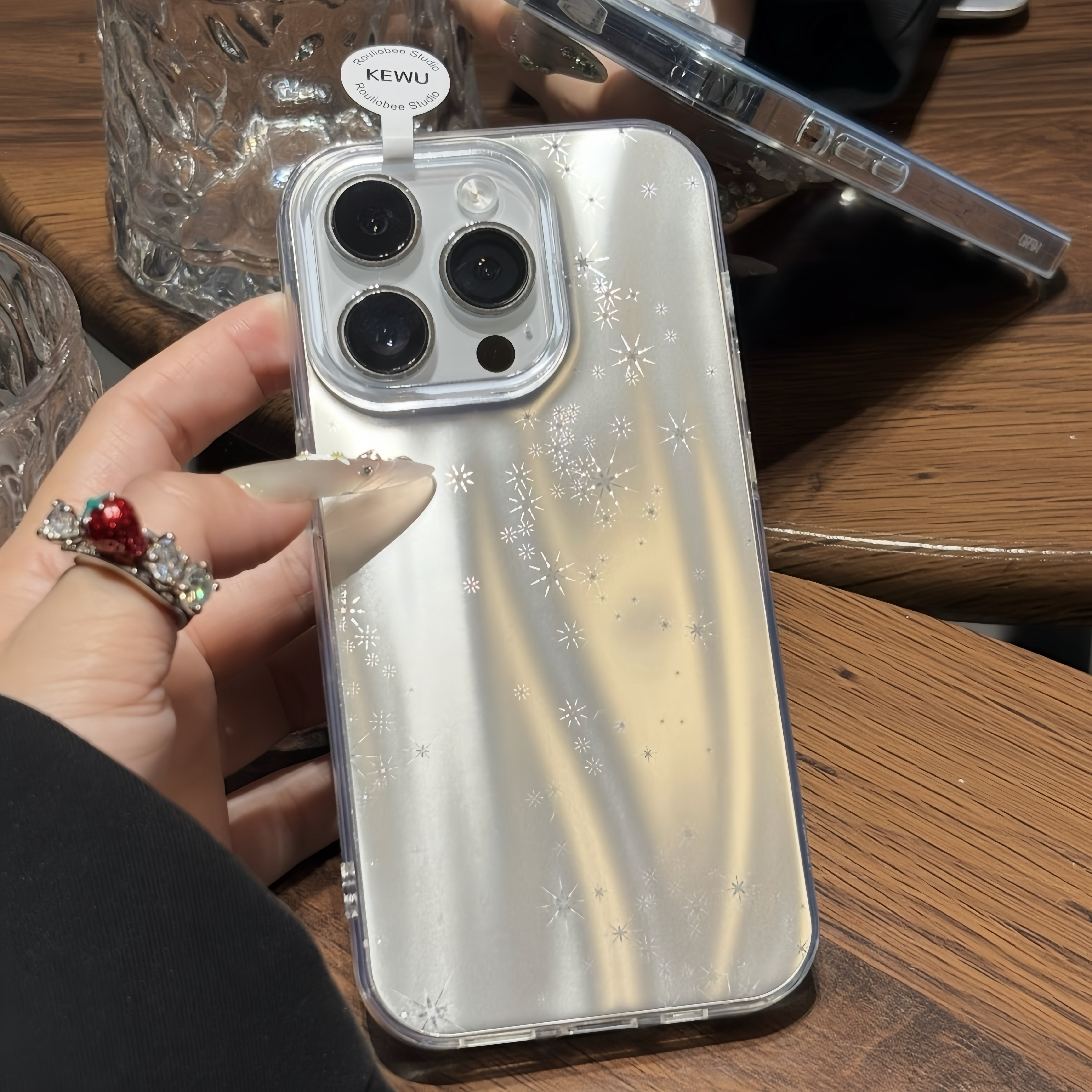 ins气质极光流星水波纹适用苹果17promax手机壳iPhone16pro新款14pro小众15高级感男女13镭射16创意全包防摔
