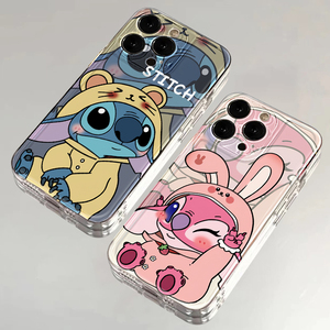 史迪仔情侣卡通适用华为Pura70苹果15promax手机壳小米iPhone14/13防摔OPPOReno12荣耀200vivox100siQOOz9套