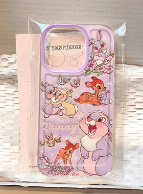 快乐紫桑普兔适用苹果15手机壳16Pro卡通vivox100透明红米note13防摔小米14一加套华为pura70荣耀200硅胶OPPO